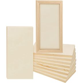 ADXCO 8 Pack Wood Panels 6 x 12 inch Wooden Canvas Board Unfinished Wooden Panel Boards for Painting, Arts, Pouring Use with Oils, Acrylics