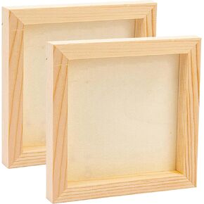4PCS Wood Panel Board, 10 x10 inch Unfinished Wood Canvas Square Wooden Panel Boards for Painting, Pouring, Arts Use with Oils, Acrylics