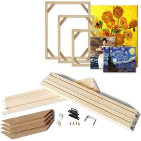 ASENART DIY طقم إطار من الخشب الصلب مقاس 8 × 10 بوصة للرسم الزيتي، إطارات فنية خشبية مخصصة للوحات القماشية، سهلة البناء، نظام تمديد قماشي، ملحقات صور مؤطرة in Saudi Arabia
