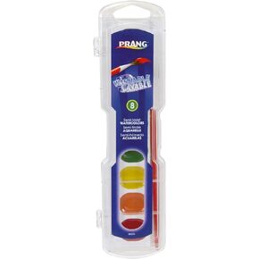 Prang Washable Semi-Moist Watercolors Oval Pan Set with Size 6 Paintbrush, Non-Refillable, 16 Assorted Colors, Pack of 1 in Saudi Arabia