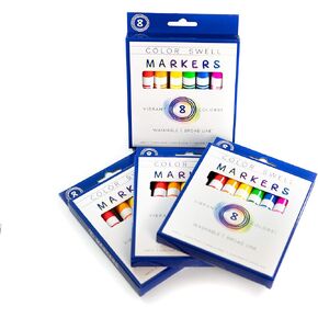 Color Swell Washable Bulk Markers 10 Boxes of 8 Vibrant Colors Are Perfect for Teachers, Kids, Parties, and Classrooms