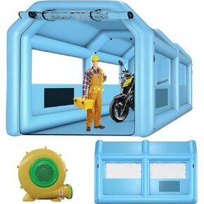 GONFLABLE Inflatable Paint Booth 13.5x8.5x8.5ft, Inflatable Spray Booth with One Blower 750W & Air Filter System Portable Car Paint Booth for Car Parking Tent Workstation in Kuwait