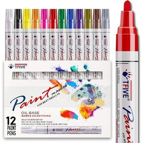 TFIVE 12 Colors Oil Based Paint Markers, Permanent Markers Paint Pens in Saudi Arabia