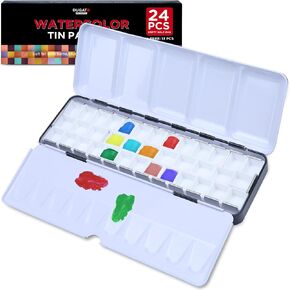 DUGATO Large Empty Watercolor Palette Tin with Lid, Holds 63 Half Pans in Saudi Arabia