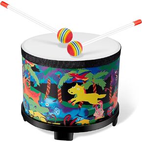 Floor Tom Drum 8 Inch Music Drum with 2 Drum Sticks, Musical Kids Drum Set Wooden Kids' Drum and Percussion Instruments for Children Boy Girl Baby Toddler Birthday in Kuwait