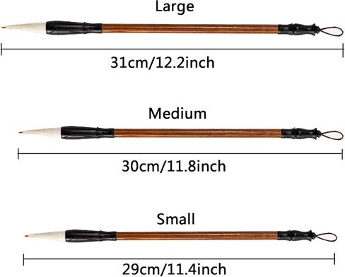 Chinese Calligraphy Brush, Writing Drawing Watercolor Ink Brushes Hubi Painting Kanji Sumi Wolf Bamboo Brushes Set for Professional Beginner (Green) in Kuwait