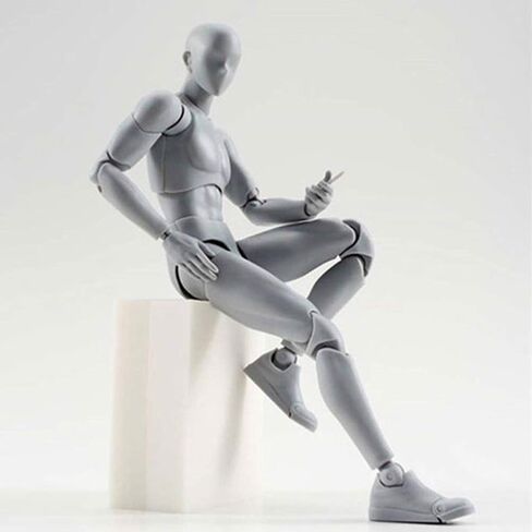 COPYLOVE نموذج شخصية PVC عمل الشكل رسم نماذج الشكل الفنان رسم اللوحة نموذج عارضة أزياء دمية صوتها، رسم عارضة أزياء نماذج الشكل للفنانين (ذكر رمادي) in Kuwait