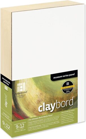 Ampersand Art Supply Wood Painting Panel: Museum Series Claybord, 9" x 12", 1-1/2" Cradled Profile in Saudi Arabia