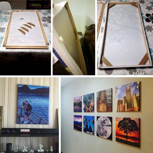 ASENART DIY طقم إطار من الخشب الصلب مقاس 8 × 10 بوصة للرسم الزيتي، إطارات فنية خشبية مخصصة للوحات القماشية، سهلة البناء، نظام تمديد قماشي، ملحقات صور مؤطرة in Saudi Arabia