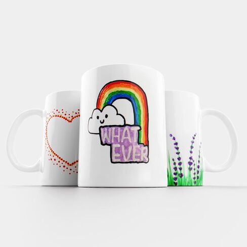 جولدنتيم مجموعة مج بينت ماي اون من السيراميك للبالغين والاطفال والنشاط الفني الحرفي، اكواب قهوة بيضاء فارغة سادة مع صندوق هدايا، قم بطلاء مجموعة الاكواب الخاصة بك in Kuwait