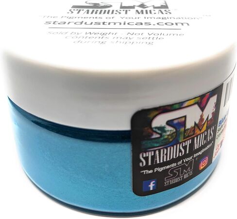 Pigment Powder Cosmetic Grade Colorant for Makeup, Soap Making, Epoxy Resin, DIY Crafting Projects, Bright True Colors Stable Mica Batch Consistency (10 Gram Jar, Ariel Blue) in Kuwait