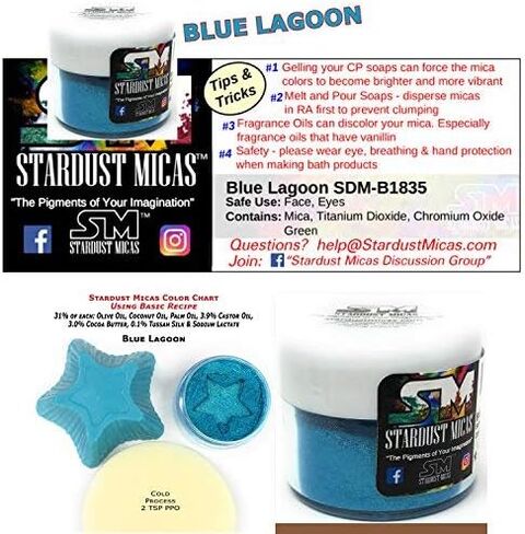 Pigment Powder Cosmetic Grade Colorant for Makeup, Soap Making, Epoxy Resin, DIY Crafting Projects, Bright True Colors Stable Mica Batch Consistency (10 Gram Jar, Ariel Blue) in Kuwait