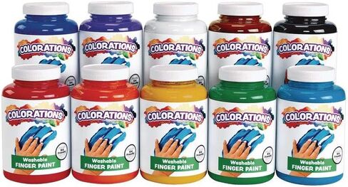 ألوان طلاء أصابع قابلة للغسل للأطفال، كل منها 16 أونصة سائلة، 10 ألوان، طلاء غير سام، طلاء أصابع الأطفال، طلاء أصابع حسي، طلاء أطفال، رسم يدوي، طلاء أصابع أطفال، طلاء أصابع للأطفال الصغار in Kuwait