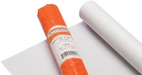 Clearprint 1000H Design Vellum Roll, 16 lb., 100% Cotton, 24 Inches W x 20 Yards Long, Translucent White, 1 Each (10101130) in Saudi Arabia