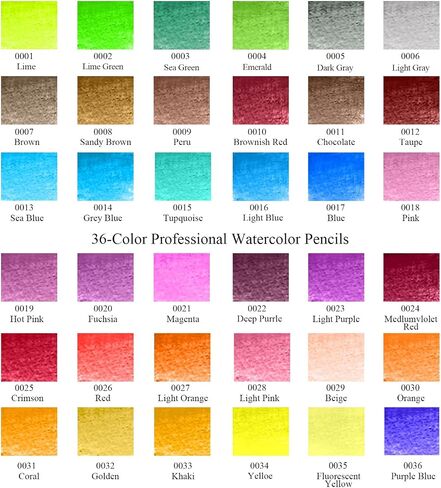 36-Color Watercolor Pencils, Water Color Pencils Set, Artist Drawing Pencils, Colored Pencils for Adult Coloring, Sketch Drawing Pencil Art Supplies, Coloring Pencil Set for Painting,Teens, Child in Saudi Arabia