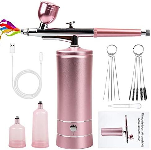 Airbrush Rechargeable Cordless Airbrush-Kit Compressor - 30PSI High Pressure Airbrush Gun with Hose Wireless Air Brush for Model Painting,Makeup,Barber, Nail Art, Cake Decor in Kuwait