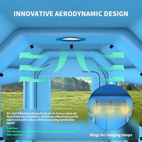 GONFLABLE Inflatable Paint Booth 13.5x8.5x8.5ft, Inflatable Spray Booth with One Blower 750W & Air Filter System Portable Car Paint Booth for Car Parking Tent Workstation in Kuwait
