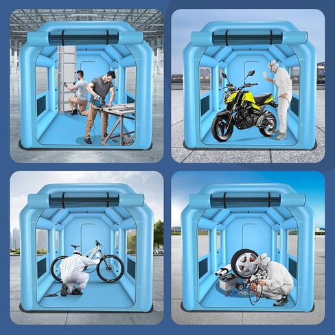 GONFLABLE Inflatable Paint Booth 13.5x8.5x8.5ft, Inflatable Spray Booth with One Blower 750W & Air Filter System Portable Car Paint Booth for Car Parking Tent Workstation in Kuwait