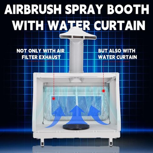 OPHIR Water Curtain Airbrush Spray Booth with 3 Filteration, 3 Fans & LEDs in Kuwait