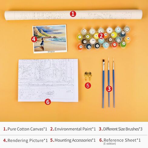 Car Paint by Numbers Kit for Adults, Retro Classic Car Oil Painting Art Paint by Numbers Sea Sunset Landscape Poster Paint by Numbers for Wall Decor Acrylic Painting Kit, 16x20 Inch (Frameless) in Saudi Arabia