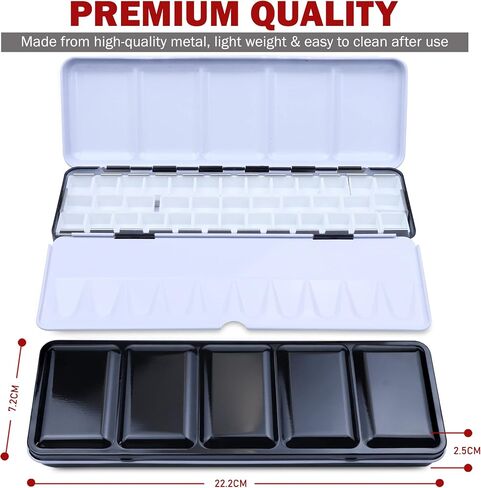 DUGATO Large Empty Watercolor Palette Tin with Lid, Holds 63 Half Pans in Kuwait