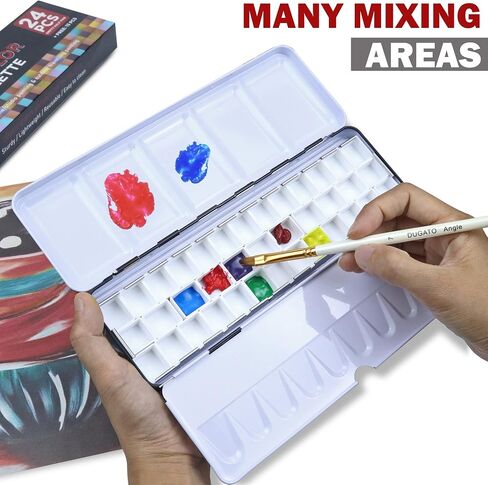 DUGATO Large Empty Watercolor Palette Tin with Lid, Holds 63 Half Pans in Kuwait