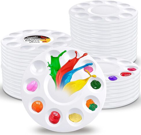 8pcs Paint Tray Palettes, Plastic White Palettes for Kids & Students,Paint Tray for Art Class,Craft DIY or Have a Birthday Painting Party in Kuwait
