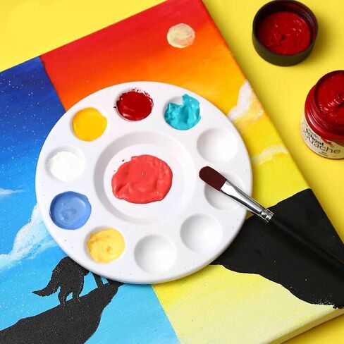 8pcs Paint Tray Palettes, Plastic White Palettes for Kids & Students,Paint Tray for Art Class,Craft DIY or Have a Birthday Painting Party in Kuwait