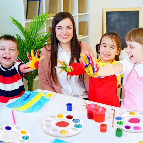 8pcs Paint Tray Palettes, Plastic White Palettes for Kids & Students,Paint Tray for Art Class,Craft DIY or Have a Birthday Painting Party in Kuwait