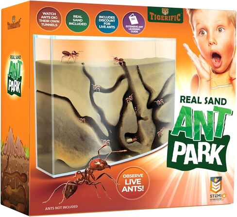 Tigerific Ant Farm for Live Ants – Ant Colony for Kids. Great Science Kit for Children. - Ant Habitat Set with - Real Sand Included - Watch Ants, Dig Tunnels, Carry Sand, Hide and Drag Their Food. in Saudi Arabia