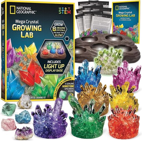 National Geographic Mega Crystal Growing Kit with 6 Crystals for Kids 8-12 in Kuwait