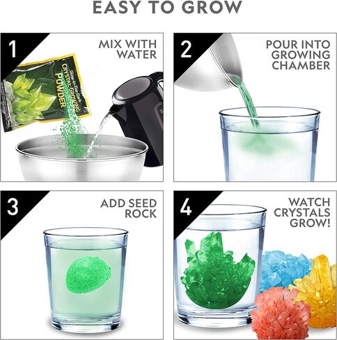 National Geographic Mega Crystal Growing Kit with 6 Crystals for Kids 8-12 in Kuwait