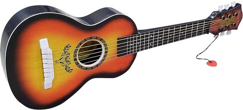23" Acoustic Guitar, Kids 6 String Toy Guitar - Realistic Steel Strings - Beginner Practice First Musical Instrument for Children, Toddlers (Brown) in Kuwait
