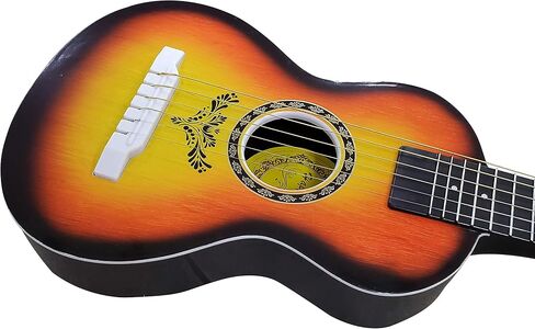 23" Acoustic Guitar, Kids 6 String Toy Guitar - Realistic Steel Strings - Beginner Practice First Musical Instrument for Children, Toddlers (Brown) in Kuwait
