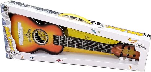 23" Acoustic Guitar, Kids 6 String Toy Guitar - Realistic Steel Strings - Beginner Practice First Musical Instrument for Children, Toddlers (Brown) in Kuwait