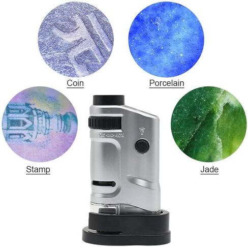 Microscope Accessories Kit for Adult Mini Microscope Handheld Portable Microscope with LED Light 20X-40X Zoom Microscope Magnifier Accessory in Kuwait