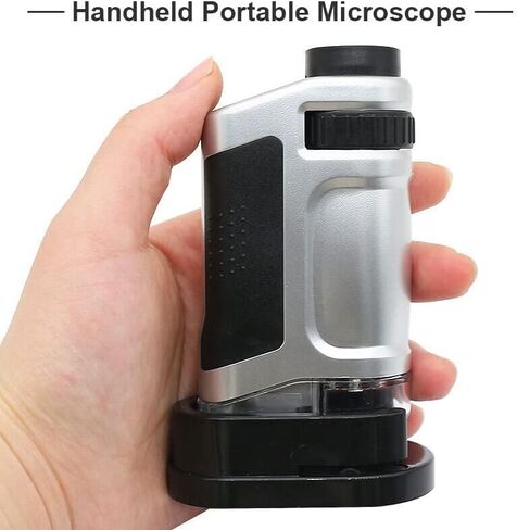Microscope Accessories Kit for Adult Mini Microscope Handheld Portable Microscope with LED Light 20X-40X Zoom Microscope Magnifier Accessory in Kuwait