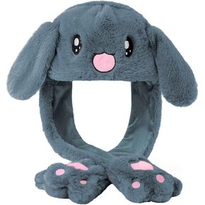 Loiahoer قبعة الأرنب آذان متحركة، الضغط على قبعة أرنب الكفوف سيجعل الأذنين تتحرك، هدايا مبتكرة مضحكة للنساء والفتيات in Kuwait