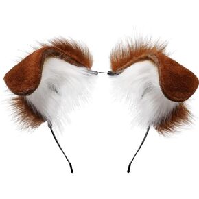 Kidukso Cute Dog Ears Hairband Furry Animal Folded Dog Ears Headdress Adult Anime Cosplay Headpiece Spotted Dog Ear Headband in Saudi Arabia