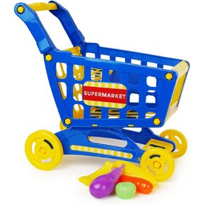 Boley Educational Toy Shopping Cart - Supermarket Playset with Included Grocery Cart Toy and Pretend Food Accessories - Perfect for Kids, Children, Toddlers Learning Development