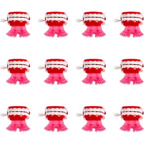 Windy City Novelties 12 Pack Up Chatter Teeth with Feet | in Bulk | Novelty Toy Gag Gift Party Favor April’s Fools Party Prank Toys Wind Up Toys for Kids Gifts for Dentists in Saudi Arabia