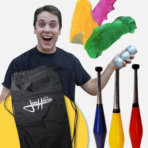 Zeekio Kids Beginner Juggling Set by Josh Horton - Set of Juggling Scarves, Beginner Juggling Balls, Pixie Juggling Clubs in Kuwait