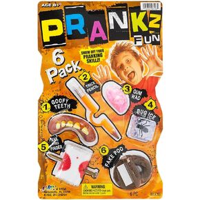 JA-RU Pranks Kit for Kids Gags Toys (1 Set) 6 Different Cool Stuff Scary Prop Set. Prankz Gaging Fun Pranking April Fools Bag Gifts Party Favor Stocker 6416-1p in Saudi Arabia