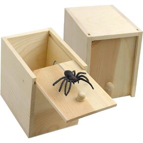 Large Spider Scare Prank Box, Wooden Surprise Box Prank, Handmade Fun Joke Scarebox Toy, Surprise Money Spider in a Box, Prank Stuff for Kids Adults