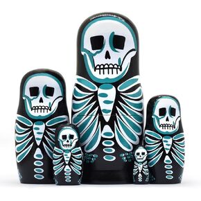 HYCLES Nesting Dolls Russian Matryoshka Wood Stacking Nested Set for Kids Handmade Toys for Children Kids Christmas Birthday Decoration Halloween Wishing Gift in Saudi Arabia