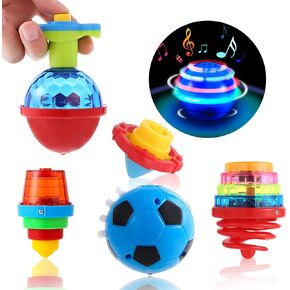 Kavkabox Kids Party Favors Toys Light Up Spining Tops 10 Pack Valentine Day Gifts Goodie Bag Stuffers Carnival Prizes School Classroom Rewards Treasure Box, Glow in The Dark Party Supplies in Saudi Arabia