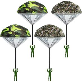 4PCS Parachute Toys Set Tangle Free Throwing Parachute Figures Hand Throw Soliders Parachute Square Outdoor Children's Flying Toys | Age：Over 3 Years Old - No Batteries Toss It Up - F in Kuwait