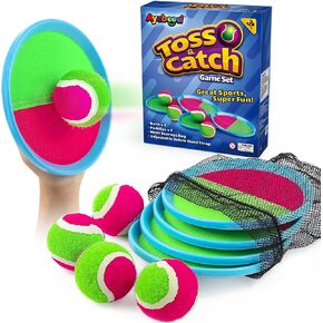 Ayeboovi Upgraded Toss and Catch Ball Game for Kids 4 Paddles and 4 Balls in Saudi Arabia