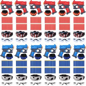 2 Pack Blaster Guns Boys Toy-with 60 Bullets &2 Wristbands, TiopLior Blaster Guns Toy Age for 4-9 Christmas Birthday Gifts &2 Safety Glasses/Face Masks for 6+ Year Old Kids Games Toys in Saudi Arabia
