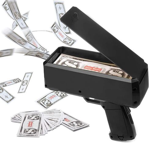 AMVIBE Gold Money Dispenser Toy Spray Gun Money for Parties, Birthdays and Functions, in Saudi Arabia